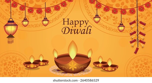 illustrations commemorating Diwali, the Hindu festival of lights perfect for creating visually stunning website banners, social media headers, and premium Diwali greeting cards.