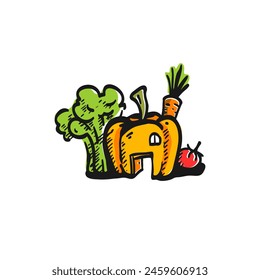 illustrations for companies that focus on building healthy kitchens or also as additional illustrations in books or restaurants.