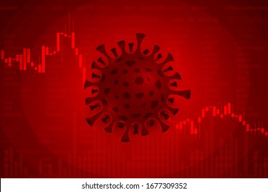 Illustrations concept coronavirus COVID-19 crysis. Economy down. Stock market down. Vector illustrate.