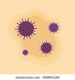 Illustrations concept coronavirus COVID-19. virus wuhan from china. purple virus. flat design vector illustration.