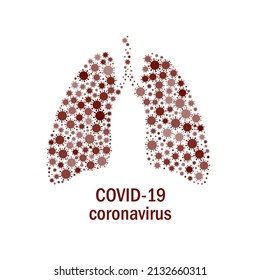 Illustrations concept coronavirus COVID-19 virus symbol. Human lungs. coronaviruses in the lung.