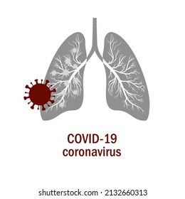 Illustrations concept coronavirus COVID-19 virus symbol. Human lungs. coronaviruses in the lung.