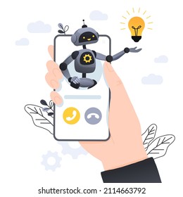 Ilustraciones Concepto cliente y operador, soporte técnico en línea 24-7 para página web. inteligencia artificial AI. Tecnología que trabaja con una computadora cerebral inteligente y un dispositivo de conexión de máquina.