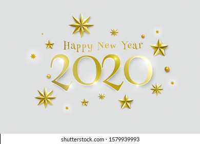 Illustrations concept design number of happy new year 2020. celebration graphic design. Vector Illustrate.