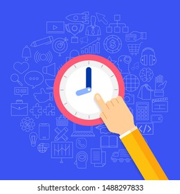 Illustrations concept design of time management. businessman can comtrol work and life. Use for banner website and content. Vector illustrate.