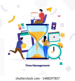 Illustrations concept design of time management. businessman can comtrol work and life. Use for banner website and content. Vector illustrate.