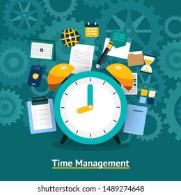 Illustrations concept design of time management. businessman can control work and life. Use for banner website and content. Vector  