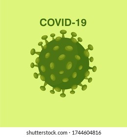 Illustrations concept of green coronavirus COVID-19 icon .