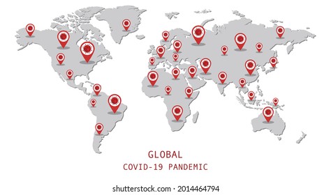 Illustrations concept infection spread around the world , Coronavirus (COVID-19) spread around the world