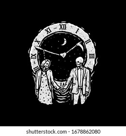 Illustrations concept of love, isolated on black background