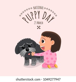 Illustrations concept National puppy day. Vector illustrate.