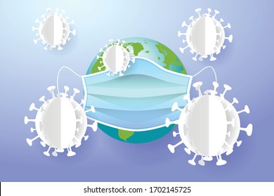 Illustrations concept of save the world from coronavirus COVID-19, New official name for Coronavirus disease named COVID-19