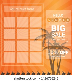 illustrations and concepts of flat design sales during the summer can be used for posters, flyer, online shop, websites, and a half announcement