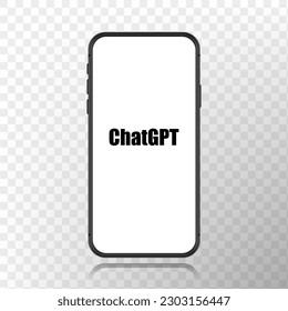 Illustrations of the conversation method Chat GPT 4. Chatbot with artificial intelligence. The AI chatbot answered questions on the phone screen. Vector illustration.