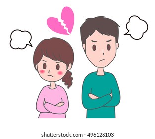 Illustrations of couple quarrel