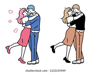  Illustrations of couples, couples, lovers and families.Good friends, marriage, love, love, happiness, future, life planning.
