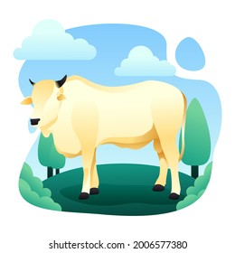 ilustraciones de vacas que pueden ser usadas en diversos temas como libros, presentaciones, sitios web, folletos y cosas relacionadas con Eid al-Adha.
