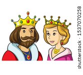 Illustrations of cute cartoon king & queen.