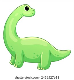  Illustrations of cute dinosaurs for children in different colors: Triceratops, Stegosaurus, Brontosaurus, Pterosaurus, Tyrannosaurus, Brachiosaurus.