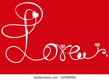 illustrations, decoration, vector, love, design, swirl, ornate, shape, heart, valentine's, red