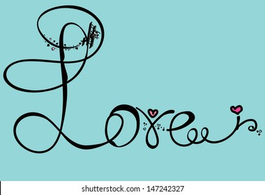 illustrations, decoration, vector, love, design, swirl, ornate, shape, heart, valentine's, blue