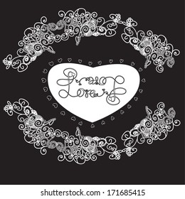 illustrations, decoration, vector, love, design, swirl, ornate, shape, heart, valentine's