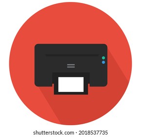Illustrations for design, elements and concepts of business, office work, marketing, study, seo. Round vector flat icons with long shadow for web and mobile applications, printer or print icon