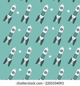 Illustrations Design Rocket Seamless Pattern Vector 