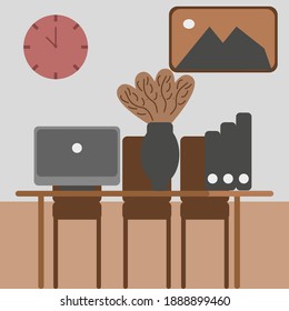 illustrations design with workspace concept