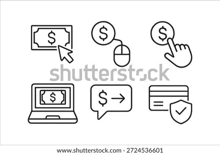 Illustrations of digital payments, including money, cards, and online security features are shown.