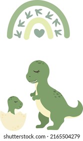 Illustrations of dinosaurs on a transparent background