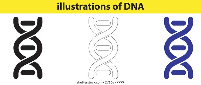 Illustrations of DNA Molecules in Different Colors