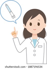 Illustrations of docter explaining vaccination.