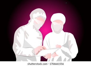Ilustraciones Médicos virus corona 19