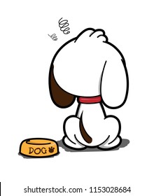 Illustrations of dog action logo on white background, Animals vector of isolated a cute dog icon