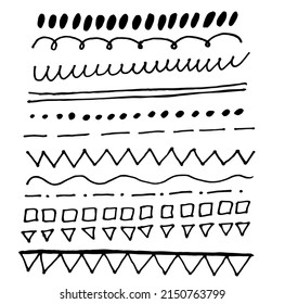 Ilustraciones conjunto de pinceles para lápiz, elementos de diseño de línea