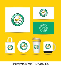 Illustrations of duck logo design concept.
