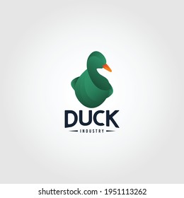 Illustrations of duck logo design template.