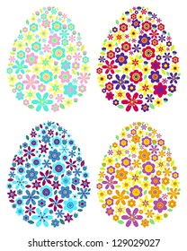 The illustrations with Easter eggs