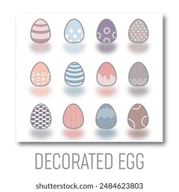 illustrations of Easter eggs and decorated eggs version 1