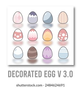 illustrations of Easter eggs and decorated eggs version 3