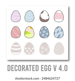 illustrations of Easter eggs and decorated eggs version 4