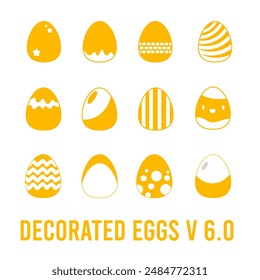 illustrations of Easter eggs and decorated eggs version 6