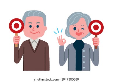 Illustrations of the elderly that can be used in quizzes