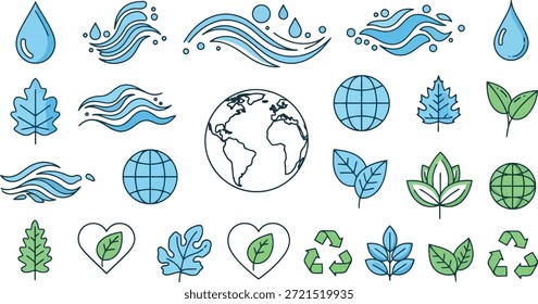 Ilustrações da arte da conservação ambiental