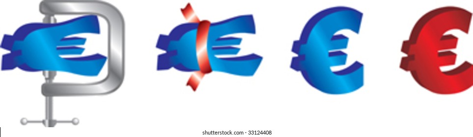 illustrations of the euro and recession concepts