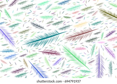 Illustrations of feather. Good for web page, wallpaper, graphic design, catalog, texture or background. Cartoon style vector graphic.