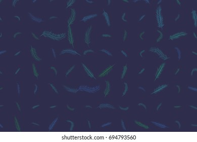 Illustrations of feather. Good for web page, wallpaper, graphic design, catalog, texture or background. Cartoon style vector graphic.