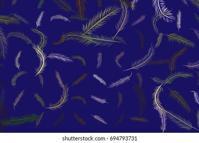 Illustrations of feather. Good for web page, wallpaper, graphic design, catalog, texture or background. Cartoon style vector graphic.