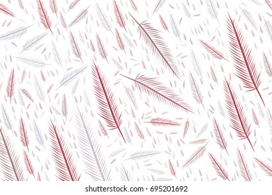 Illustrations of feather. Good for web page, wallpaper, graphic design, catalog, texture or background. Cartoon style vector graphic.
